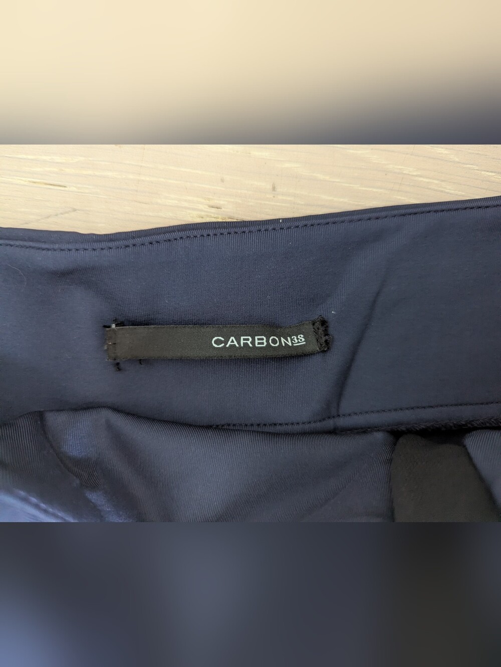 CARBON 38 Navy Wide Leg Trousers with High Rise Waist; Size S, 33.5" Inseam - Picture 6 of 9